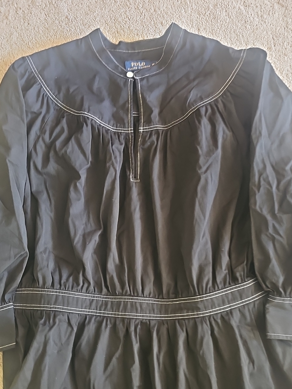 Ralph Lauren Black Cotton Midi Dress - Picture 3 of 10